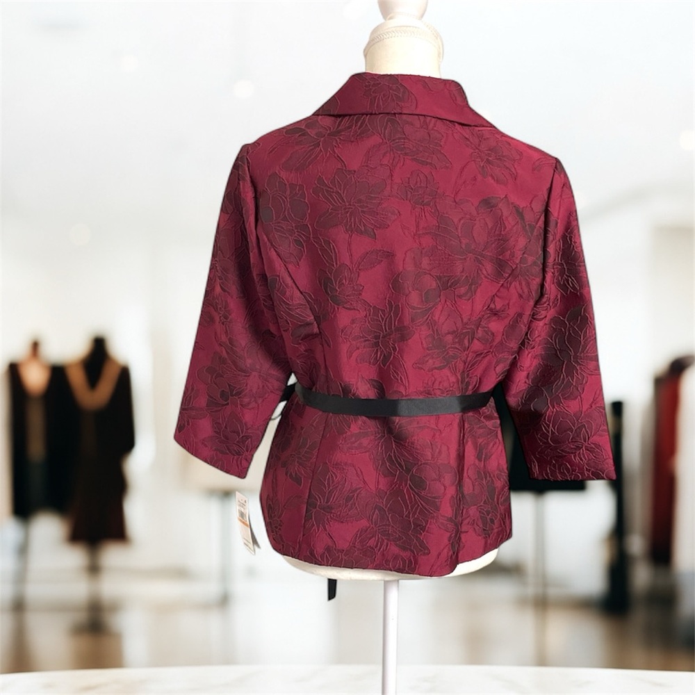 Alex Evenings Burgundy Jacquard Blazer/Jacket – Size S – NWT - Picture 3 of 13